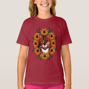 Schildpadkat Met Black-eyed Susan Maryland Staat T-shirt