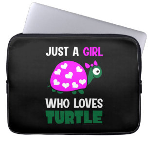 Schildpadliefhebber Een Meisje Dat Van Schildpad Laptop Sleeve