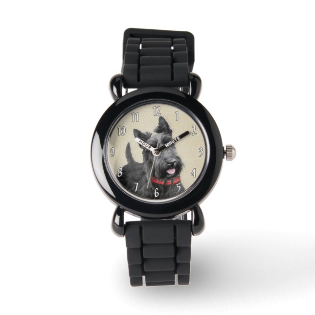 Schildpadschilders - Kute Original Dog Art Horloge (Voorkant)