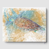 Schildpadschildpad voor Zee met gelijkmatige vakan Gastenboek (Achterkant)