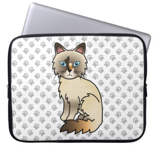 Schildpadtabby Birmaanse kat / Ragdoll Mooie Kat & Laptop Sleeve