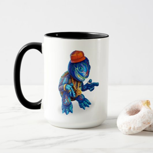 Schildpap. Mok (Met donut)
