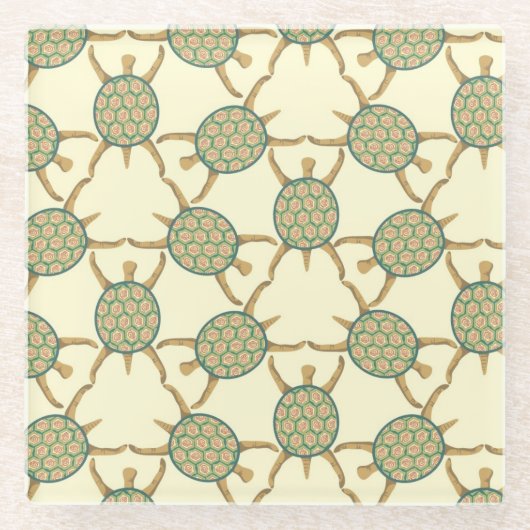 Schildpatroon Glazen Onderzetter (Voorkant)