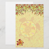 Schildschildpad in vlamvertrager briefpapier (Voorkant / Achterkant)