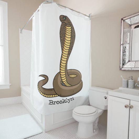 Schildslang met bruine cobra douchegordijn (In situ)