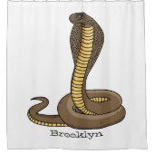 Schildslang met bruine cobra douchegordijn (Voorkant)