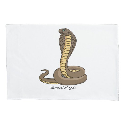 Schildslang met bruine cobra kussensloop (Voorkant)