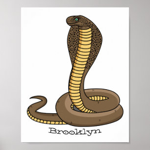 Schildslang met bruine cobra poster