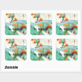 Schildvos of Shiba Inu Vierkante Sticker (Vel)