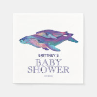 Schildwalvis met kalf | Baby shower Napkin