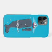 Schildwalvissen en cartoon van zeilboten Case-Mate iPhone case (Achterkant (horizontaal))
