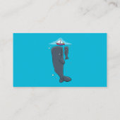 Schildwalvissen en cartoon van zeilboten visitekaartje (Achterkant)