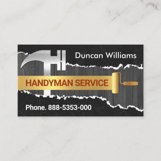 Schilferende verf op oude houthermodellering visitekaartje (Voorkant)