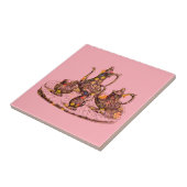  schilfers op roze decoratieve tegels tegeltje (Zijkant)