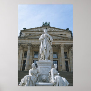 Schiller-standbeeld in Berlijn Poster