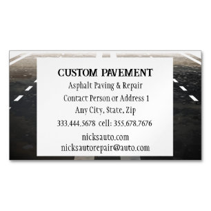 Schilven, asfalt, wegdek magnetisch visitekaartje