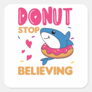 Schimmeldieren in donut roze vierkante sticker