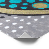 Schimmelige heldere amoeba, gekke doodle, originel poster (Hoek)