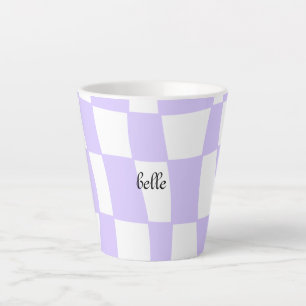 schimmelige paarse gecontroleerde latte mok