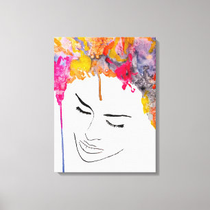 Schimmelkleurige regenboogdame kunst canvas afdruk