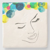 Schimmelkleurige waterverf stenen onderzetter (Voorkant)