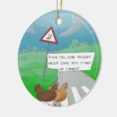 Schimmels Cartoon Keramisch Ornament (Links)