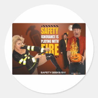 Schimmelwaarschuwing Halloween Theme Safety Geeks Ronde Sticker
