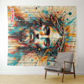 Schimmig gezicht van Christus Wandkleed (In Situ (horizontaal))