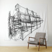 Schip Ahoy Tapijt Wandkleed (In Situ (horizontaal))