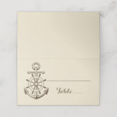 Schip Anker Bruin Tan Nautische Ship Wheel Wedding (Buitenkant ongevouwen)