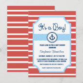 Schip-ankerdouche voor nautische baby's kaart (Voorkant / Achterkant)