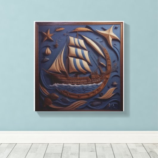 schip canvas afdruk (Insitu (Houten vloer))