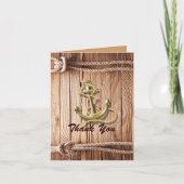 schip dock strand anker nautische bruiloft dank u bedankkaart (Voorkant)