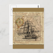  schip en kaart (Voorkant / Achterkant)