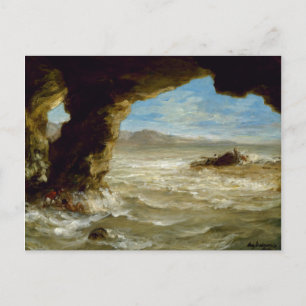  schip Ferdinand Delacroix aan de kust Briefkaart