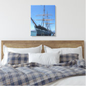 Schip in de haven canvas afdruk (Insitu (Slaapkamer))