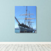 Schip in de haven canvas afdruk (Insitu (Houten vloer))