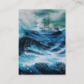 Schip in de zee in storm visitekaartje (Achterkant)