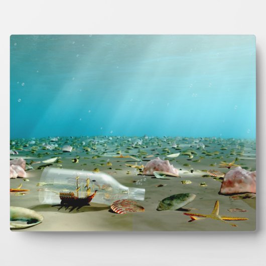 Schip-in-een-fles wrak Plaque Fotoplaat (Voorkant)