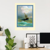 Schip in een Stormy Zee~ Ivan Aivazovsky Poster (Thuiskantoor)