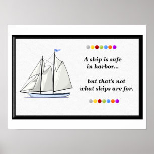 Schip in haven poster