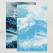 Schip in het Zee in het Storm, golven Briefpapier (Voorkant / Achterkant)