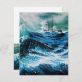 Schip in het Zee in Storm (Voorkant / Achterkant)