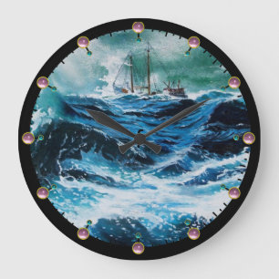 Schip in het Zee in Storm Grote Klok