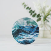 Schip in het Zee in Storm Kaart (Staand voorkant)