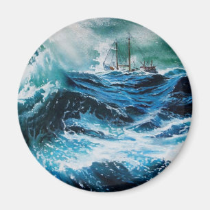 Schip in het Zee in Storm Magneet