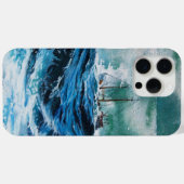Schip in het Zee in Storm / marineblauw Case-Mate iPhone Case (Achterkant (horizontaal))