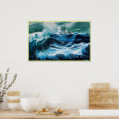 Schip in het Zee in Storm Poster (Keuken)