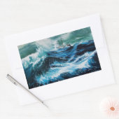 Schip in het Zee in Storm Rechthoekige Sticker (Envelop)