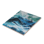 Schip in het Zee in Storm Tegeltje (Zijkant)